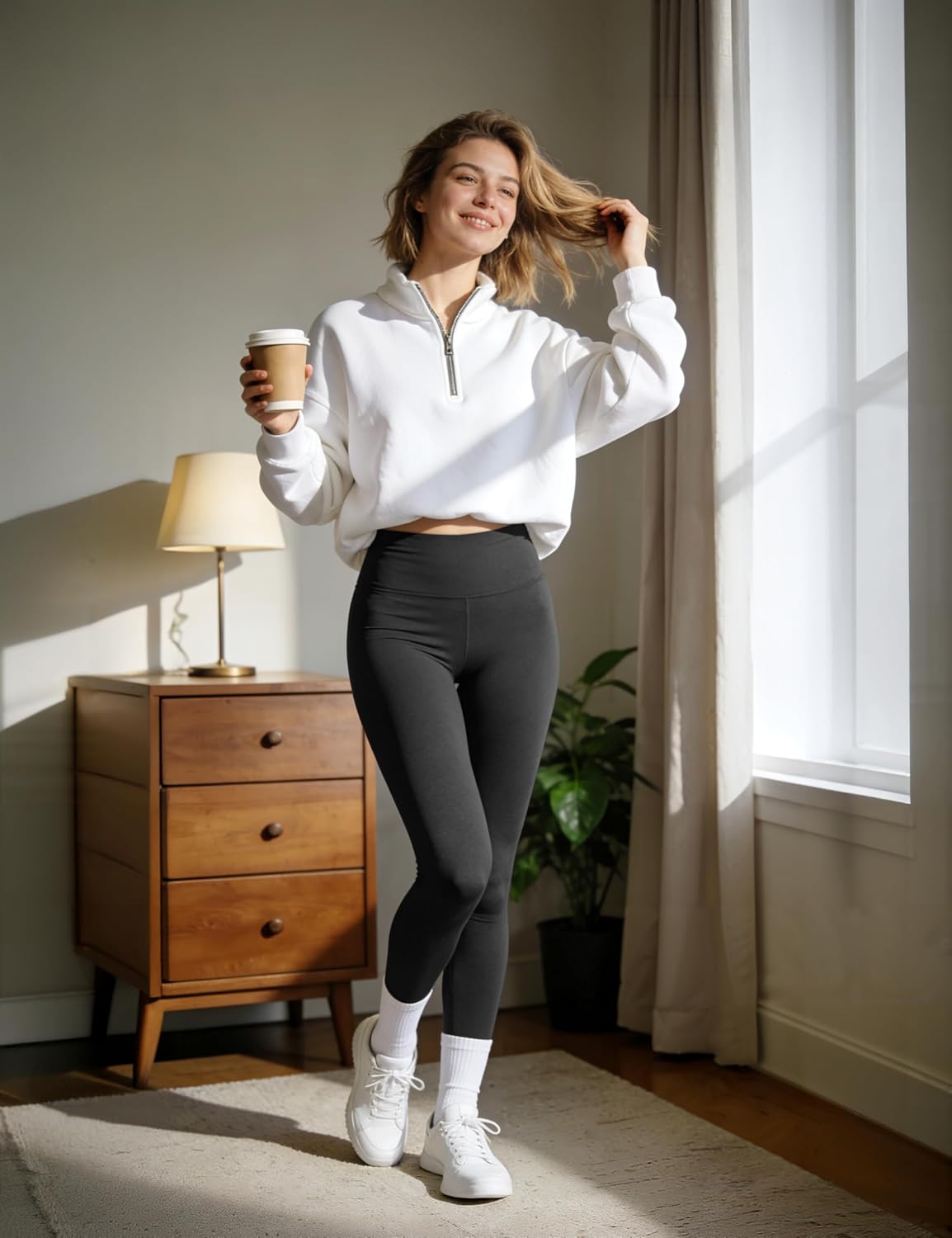 Blisset High Waist Leggings for Women - Opaque, Soft Tummy Control Athletic Pants for Yoga, Running, Workout and Gym - Image 4