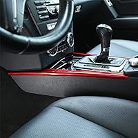 Vista 3 de YIWANG Rojo para Mercedes Benz Clase C W204 C180 C200 2007-2013 ABS coche consola central decoración tiras accesorios