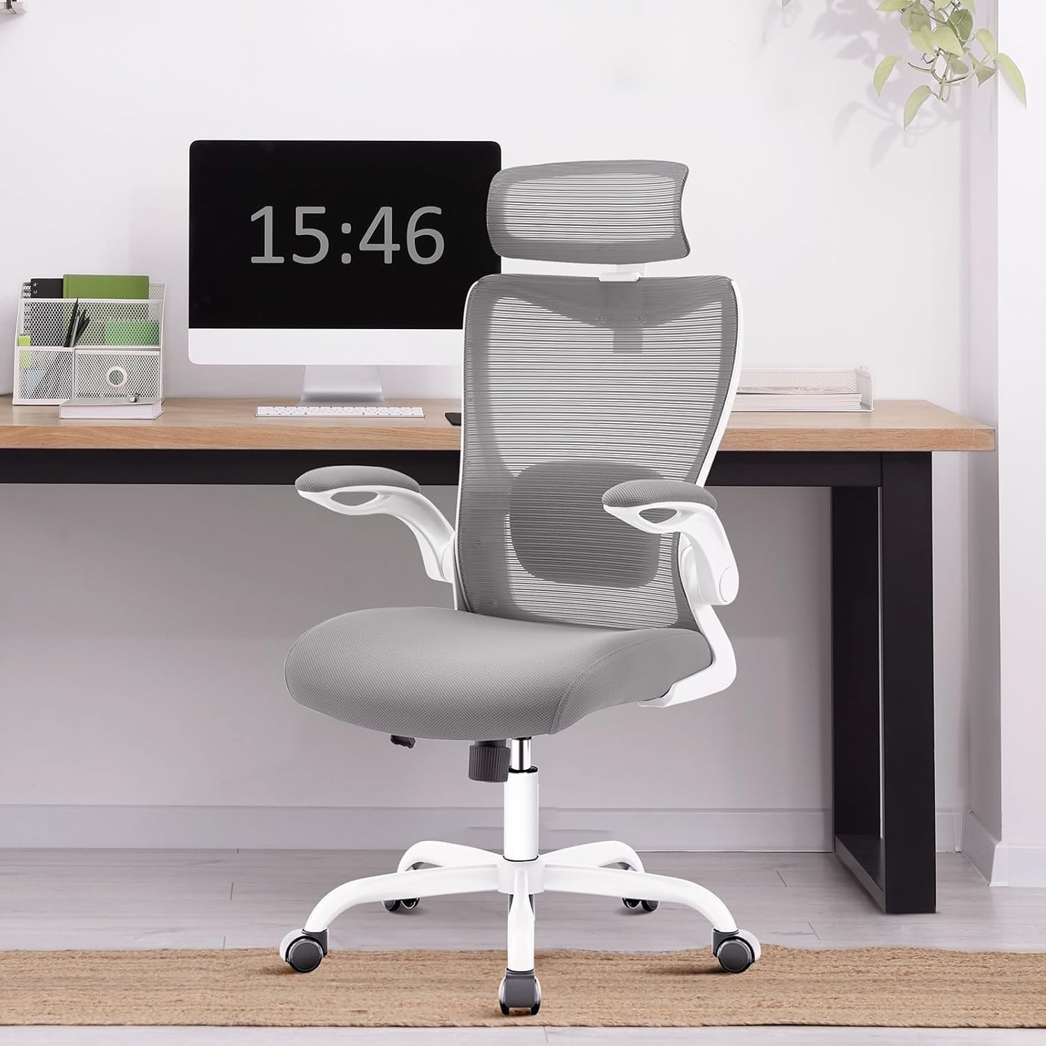 ACMELIFE A030 Sedia Ufficio Ergonomica In Rete: Supporto Lombare Adattivo, Braccioli Ribaltabili, Testiera Regolabile, Nero - 2