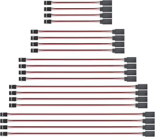 3-Pin RC Extension Cable Extension Cord Male to Famale Lead Extending Wire Set for Servo RC Planes Aircrafts and Cars System 5 Sizes 20PCS