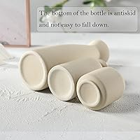 Vista 2 de CEMABT Juego de 3 jarrones de cerámica beige pequeños para decoración, decoración moderna boho de granja para el hogar, jarrón decorativo