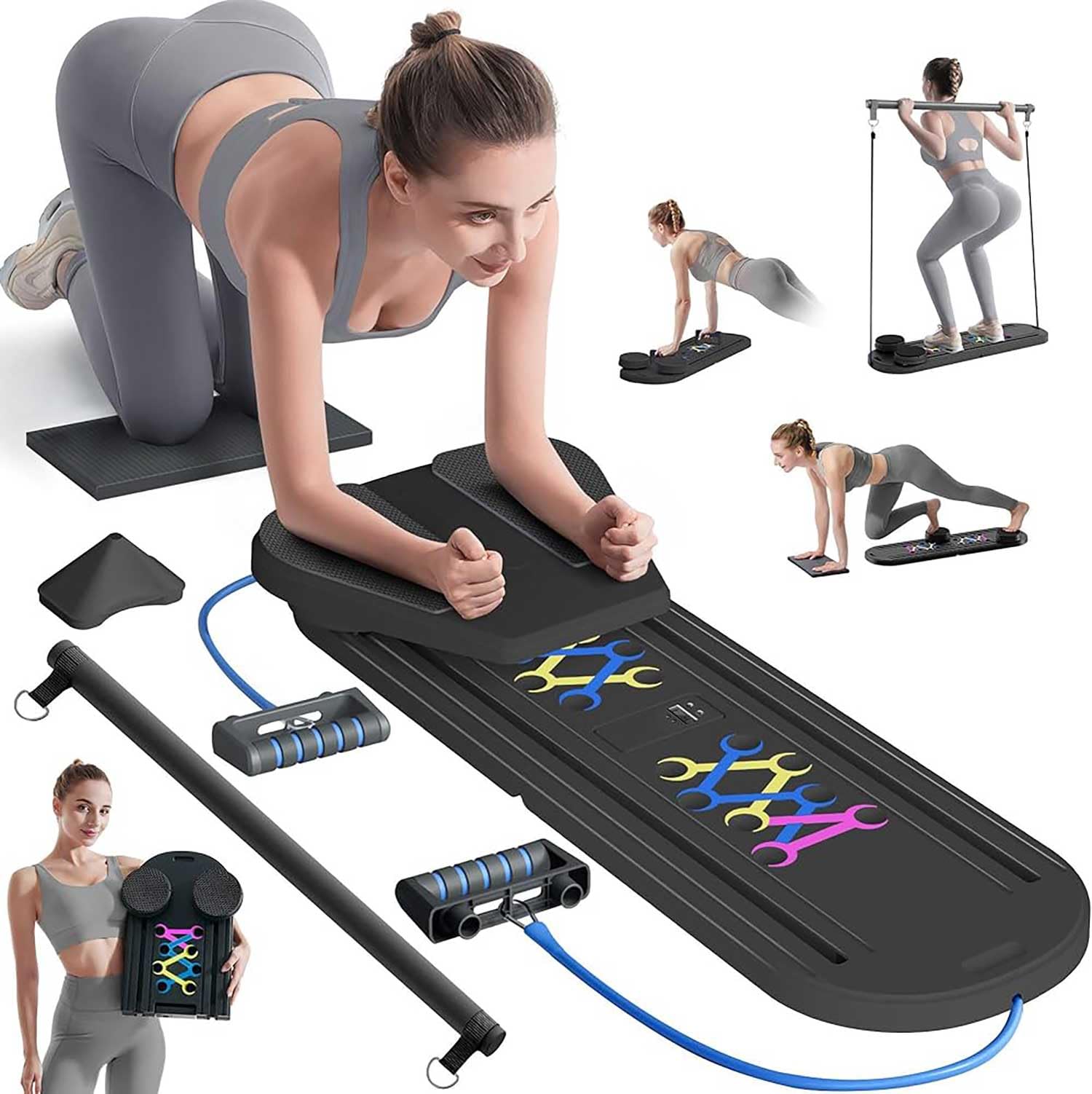 BAM Athletica Serenity Foldable Pilates Reformer Board | Compact Home Pilates Machine for Gentle Core, Balance & Mobility | Low-Impact Pilates Board with Light Resistance for Pilate Beginners