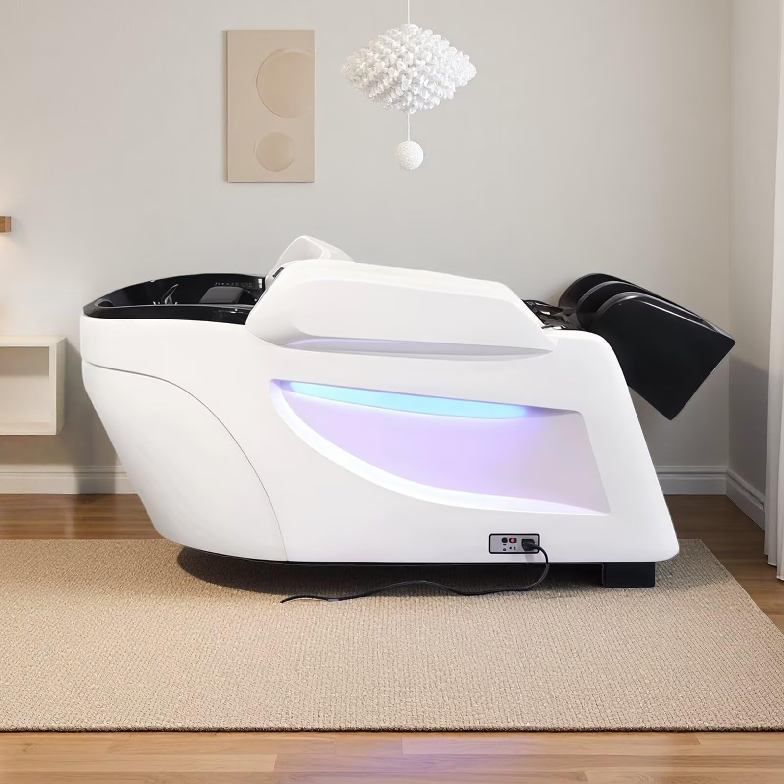 Lettino SPA professionale per shampoo, schema moderno, salone di bellezza SPA.