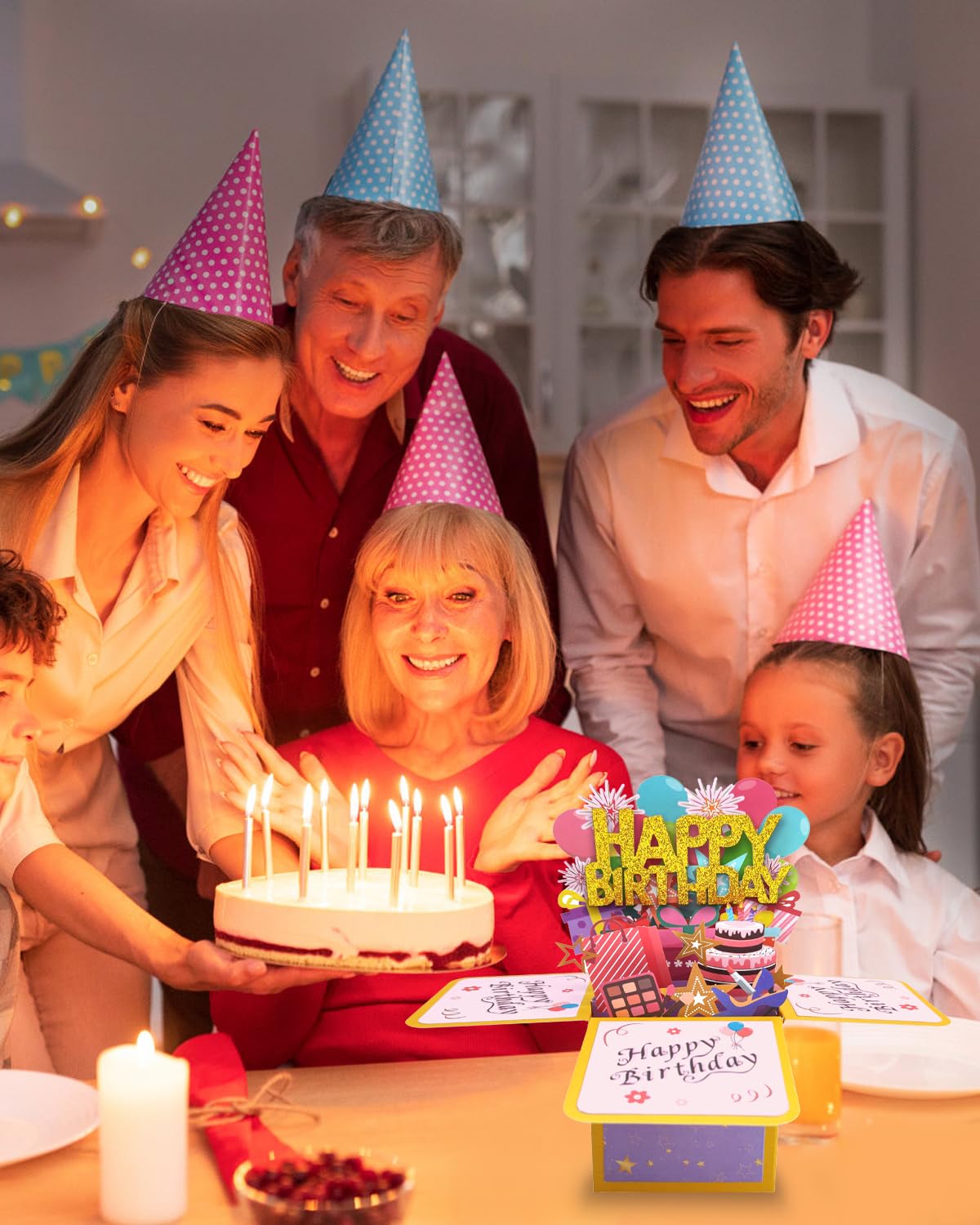 SLYNSHome Birthday Cards Surprise Box Happy Birthday Pop Up Card Funny 3D Birthday Gift Box Celebration Cards For Daughter Son Mom Dad Friends - View #4