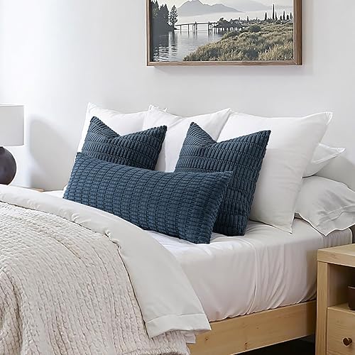 Vista 362 de MIULEE Pack of 2 Orange Corduroy Decorative Pillow Covers 20x20 Inch Soft Boho Striped Throw Pillow Covers Modern Farmhouse Home Decor for Halloween