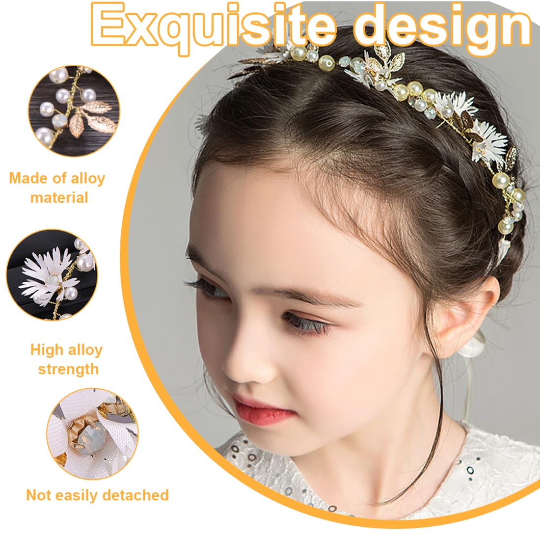 XCSSKG, Fascia per capelli da donna con fiori, ghirlanda per capelli fatta a mano, accessorio per capelli per ragazze, per matrimonio