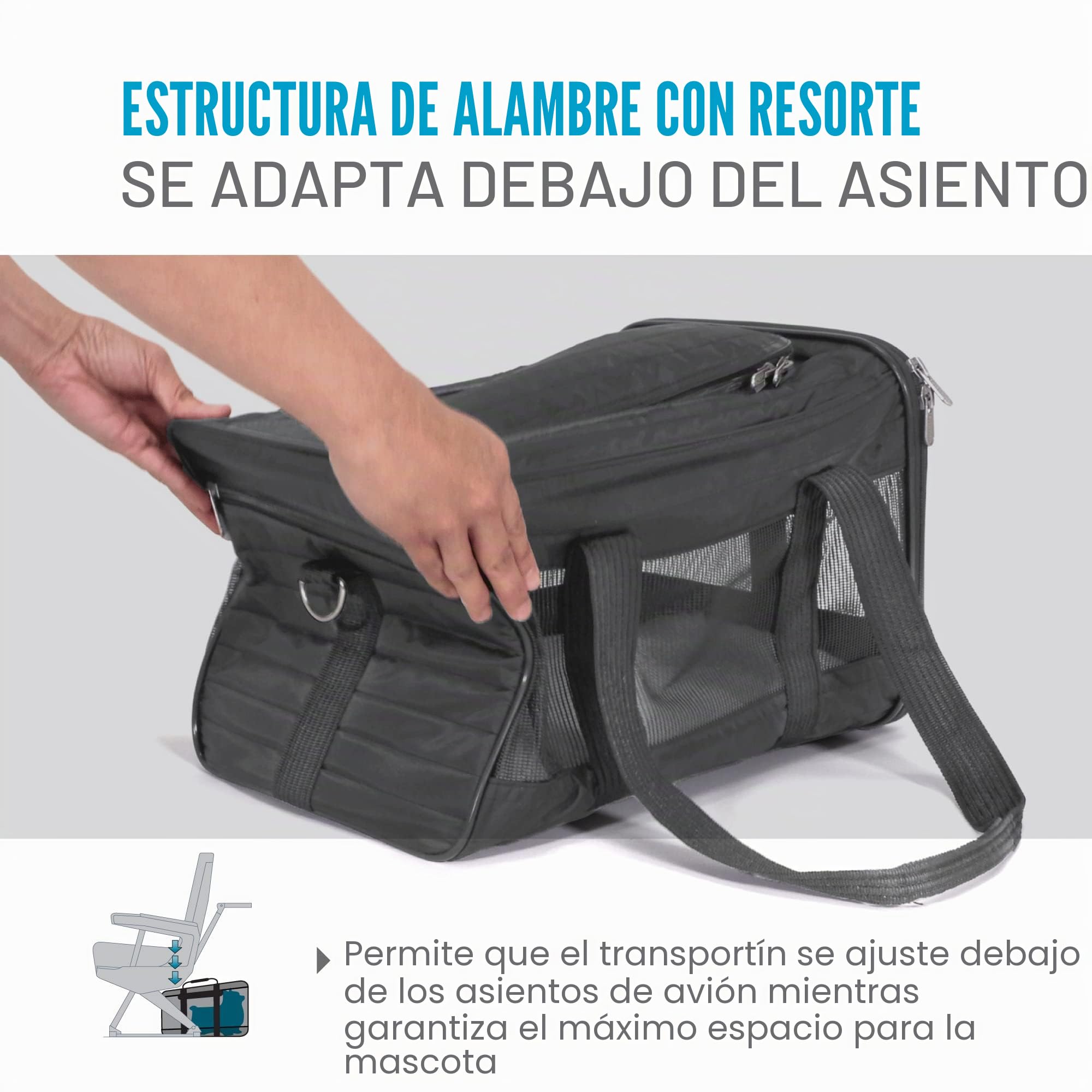 Sherpa Transportador de Mascotas de Viaje Original Gris Carbón Mediano Aprobado por Aerolíneas