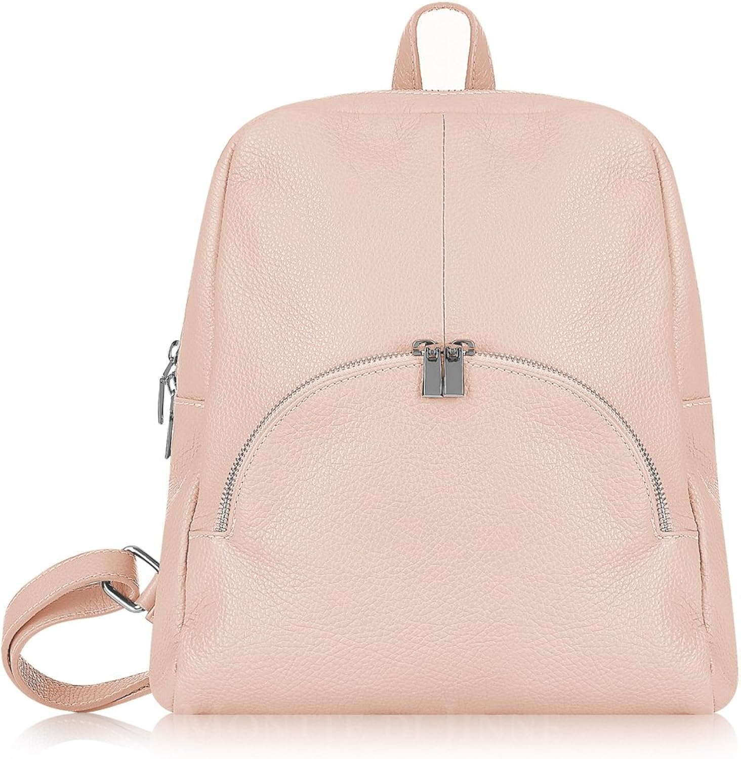 Leather backpack purse with zipper Clearance