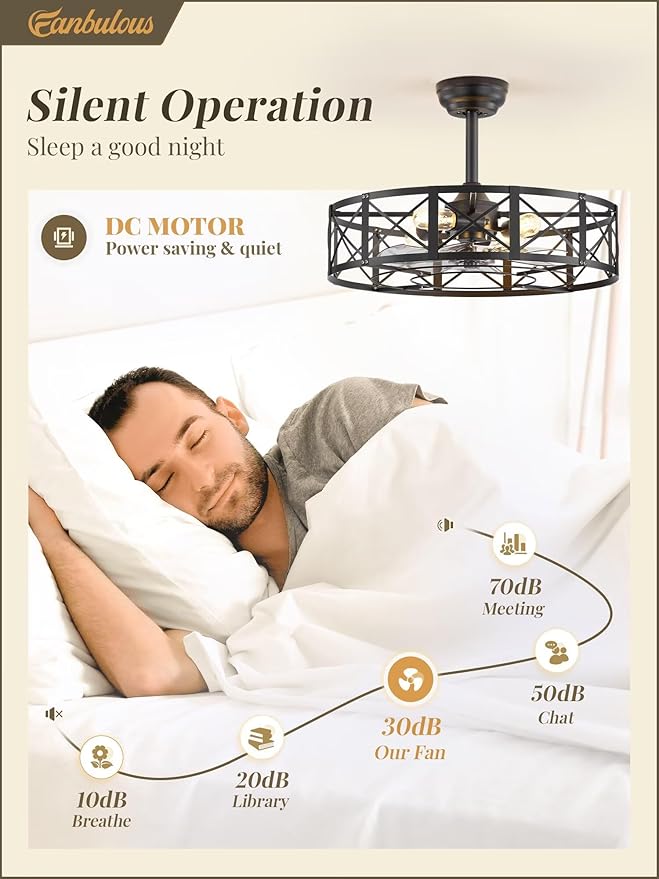 Ventilador de Techo 23 Pulgadas Con Luz y Control Remoto 6 V miniatura 2