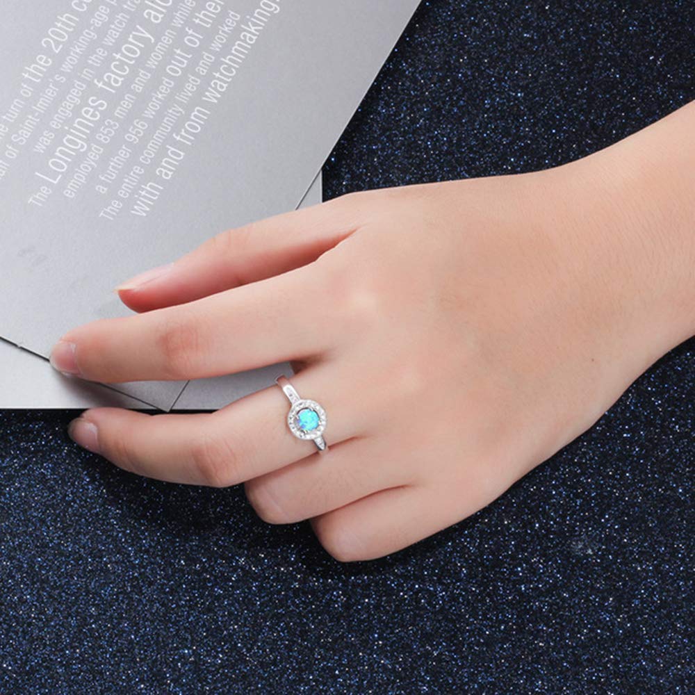 Argento 925 Opale Donna Set di Gioielli Collana squillare orecchino Borchie,Forma Rotonda Ottobre Birthstone Gioielli da Sposa Valentino Compleanno i Regali