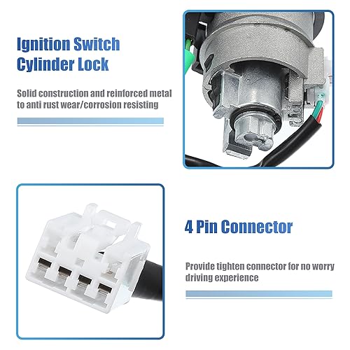 Miniatura 5 de uxcell No.819203KA10 Cilindro de bloqueo del interruptor de encendido del coche con 2 llaves para Hyundai Sonata 2.4L L4 3.3L V6 2005-2007