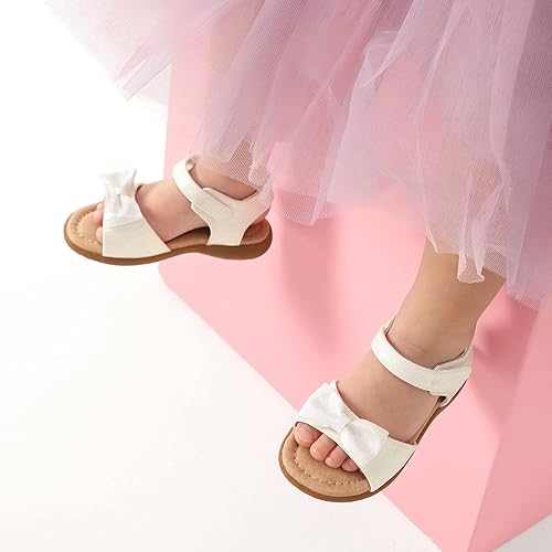 Miniatura 5 de DREAM PAIRS Sandalias de moda para niñas, zapatos de verano con lazo para niños pequeños