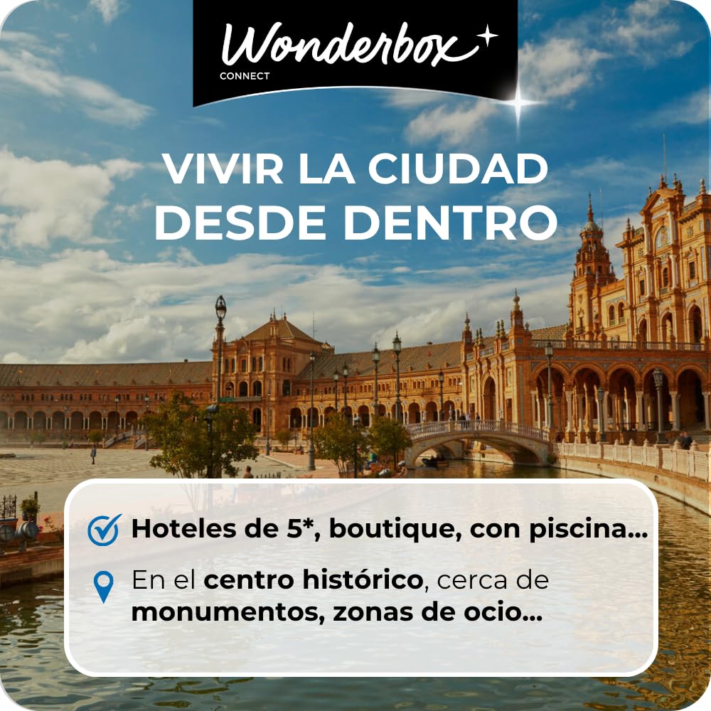 WONDERBOX – Cofre Regalo Escapada en la Ciudad: España - De 1 a 2 Noches para 2 Personas - Escapada para Parejas - Regalar experiencias - Hoteles en centros urbanos para Descubrir la Cultura española