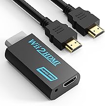 GoldOars Adaptador para Wii a HDMI Convertidor de Vídeo Full HD 1080P con Salida de Audio Jack de 3,5 mm (Negro)