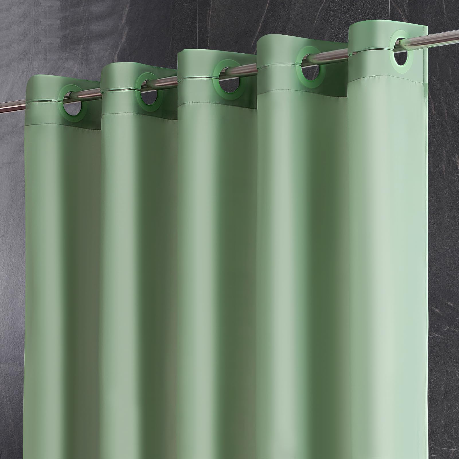 Furlinic Sage Green Shower Curtain Liner Fabric Waterproof Shower Stall