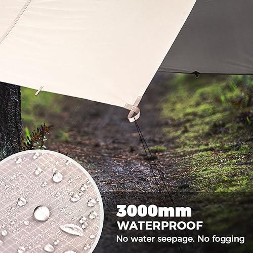 Miniatura 5 de Bearhard Lona impermeable para camping, hamaca ligera, protección UV y lona impermeable de poliuretano de 118.110 in, lona impermeable para