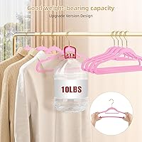 Vista 6 de Perchas de terciopelo para ropa, de fieltro, antideslizantes, color rosa rosa, para ahorrar espacio, para dormitorio, perchas resistentes