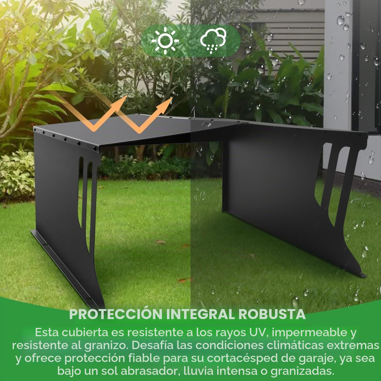 Garaje para robot cortacésped de acero galvanizado, para jardín, protección contra el sol, lluvia y viento, 78 x 61 x 31 cm (largo x ancho x alto) cm