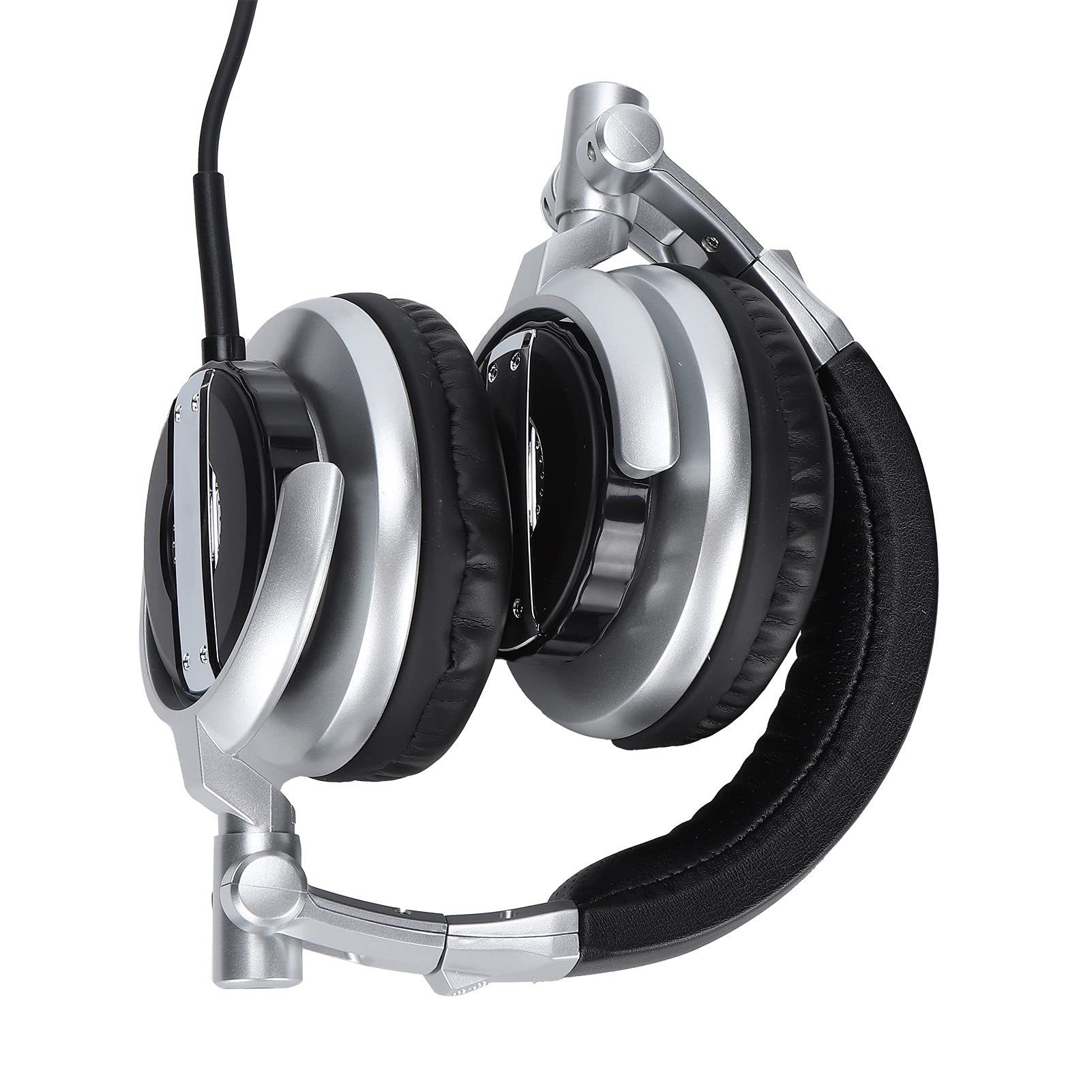 Zunate Casque de Jeu, Son Surround HiFi, Coussinets d'oreille en Mousse à Mémoire, Casque de Moniteur de Studio Filaire Pliable Compatible avec PC, pour, Enregistrement en Salle VR (Argent)