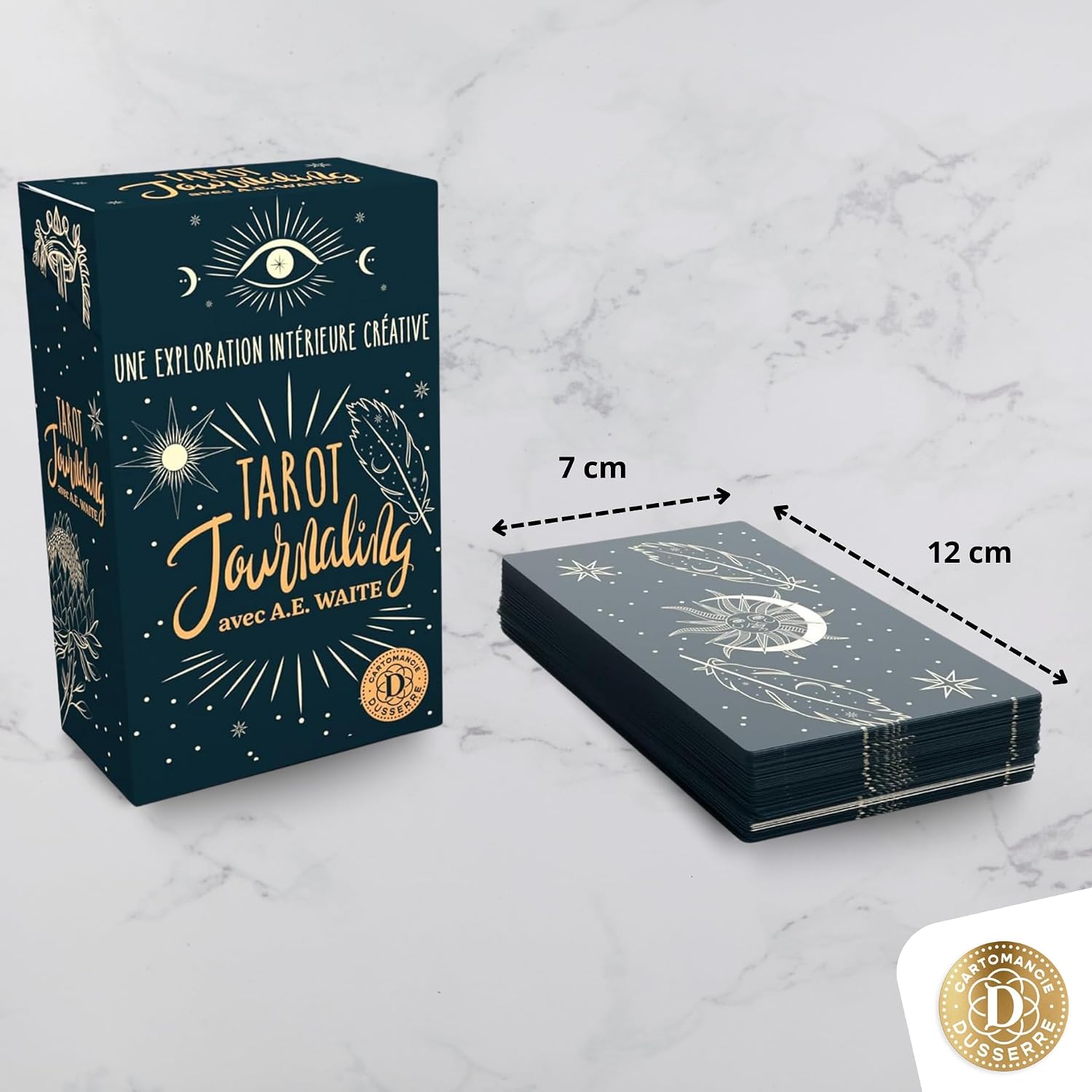 Dusserre Tarot Journaling | Introspective Card Game | 78 Question Cards & 15 Advice Cards | Explanation Video | Hard Box | Cartomancy