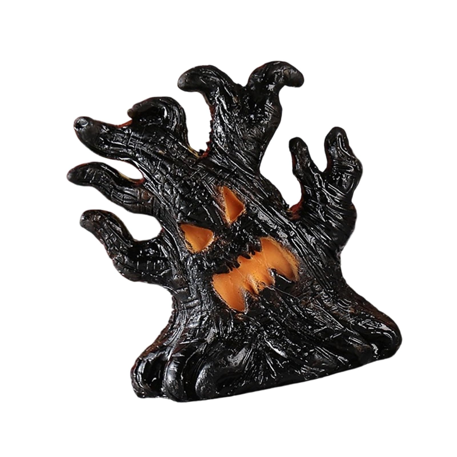 Halloween Tabletop Glowing Tree Ornament in Resin with Warm LED Light for Shelf Decor, Entryway Styling and Parties Halloween Glowing Tree Decor Resin Ornament Tabletop Shelf Accent Entryway Party Led