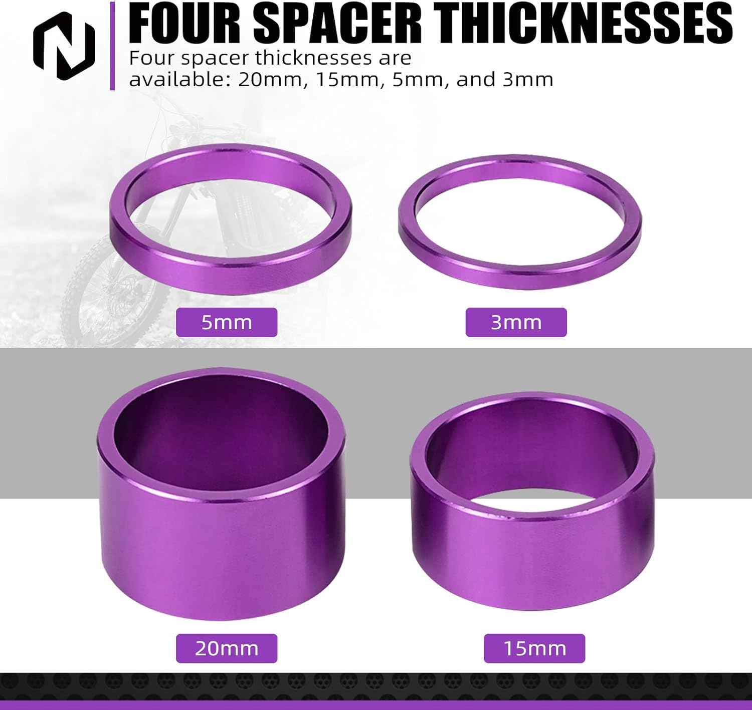 NICECNC Head Tube Frame Brace & Front Fork Suspension Core Compatible with Segway X160 X260 Compatible with Surron Light bee X/S/ L1E, Purple, See Fitment