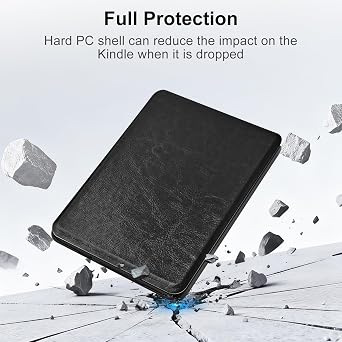 Case for 6 Ebook Reader Case 2024/2022 e-Reader Cover 6 Inch | Lightweight Premium PU Leather Cover Case with Hand Strap, Auto Wake/Sleep for 6 Ebook Reader Case, Black