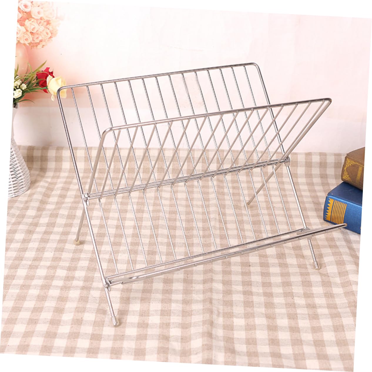 Cabilock Estante para Platos de Acero Inoxidable Plata, Soporte Simple | Organiza Cuencos y Vajilla, Mantiene la Forma, Acabado Decorativo Moderno