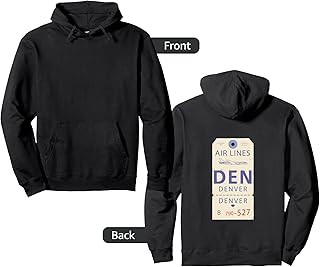 Vintage Baggage Tag for Denver International Airport - DEN Pullover Hoodie