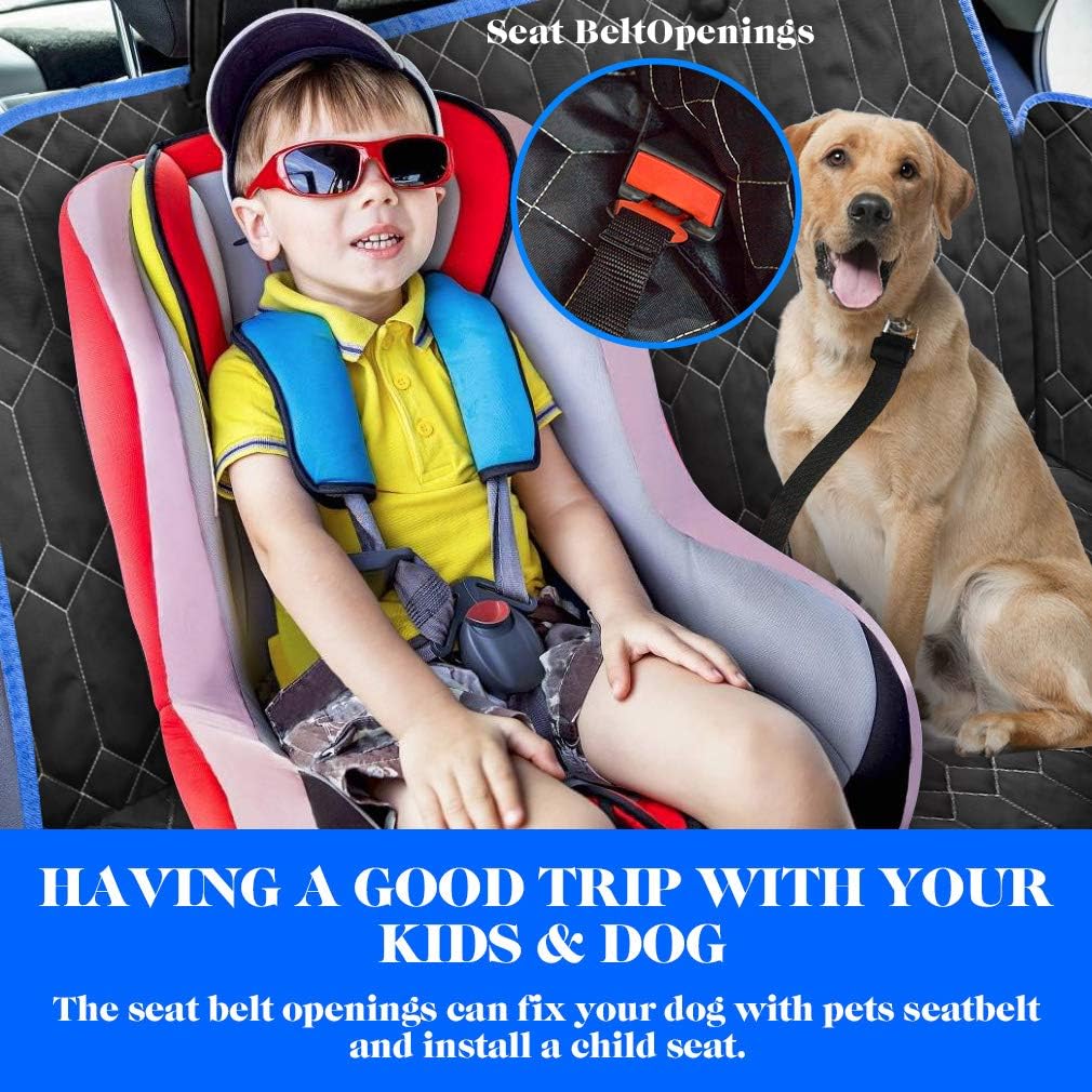 ［Upgraded Version］ Dog Car Seat Cover for Back Seat, 100% Waterproof Back Seat with Mesh Window, Scratch Proof Nonslip Dog Car Hammock for All Cars, Trucks : Pet Supplies