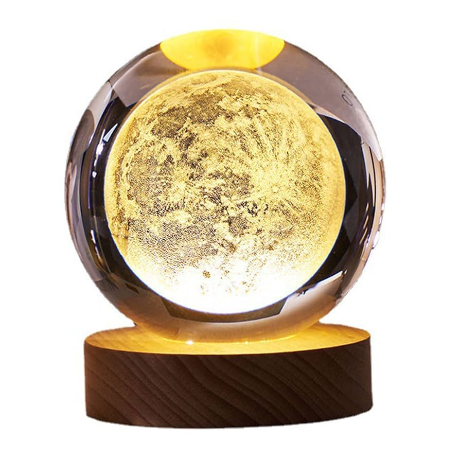 Moon Lamp, Crystal Ball Night Light 3D Engraving Technology