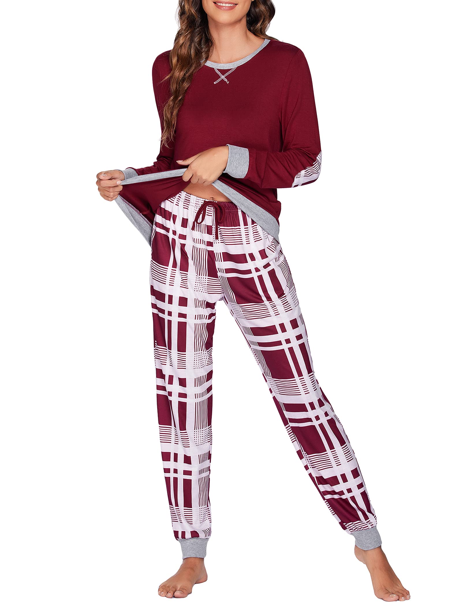 UNibelle Pigiami Donna Lungo Invernale Pigiami Manica Lunga Pigiami Sleepwear Set S-XXL