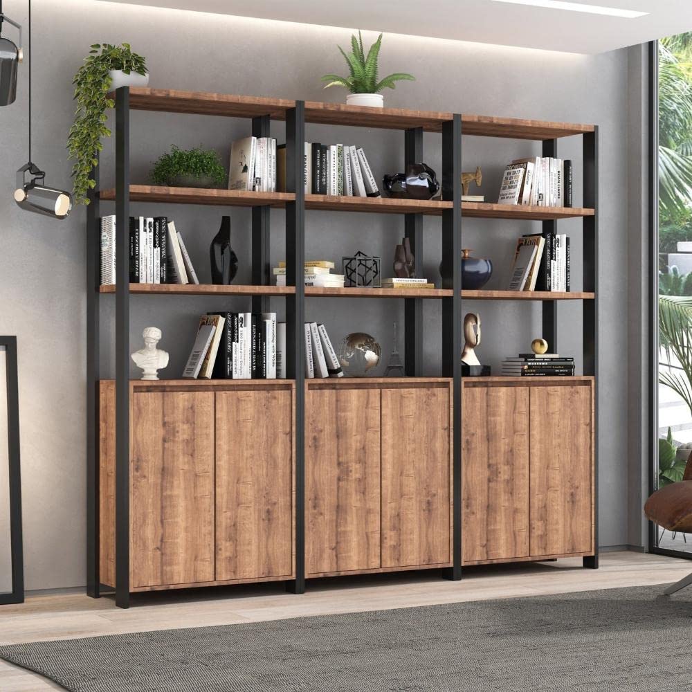 Estante Industrial 6 Portas 9 Prateleiras M115 Foscarini Preto