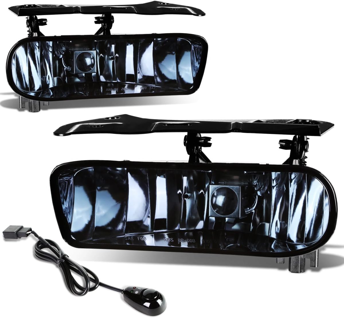 DNA MOTORING FL-T008-SM Assembly Fog Light Driver & Passenger Side Enhance visibility [Compatible with 02-06 Cadillac Escalade EXT ESV]