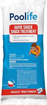 Poolife Rapid Shock for Pool Algae, Bacteria, Contaminant Removal - Fast-Dissolving, CYA-Free Calcium Hypochlorite Pool Shock for Clean Water - Chlorine Granules for Above/Inground Pools - 1lbx24 Bag