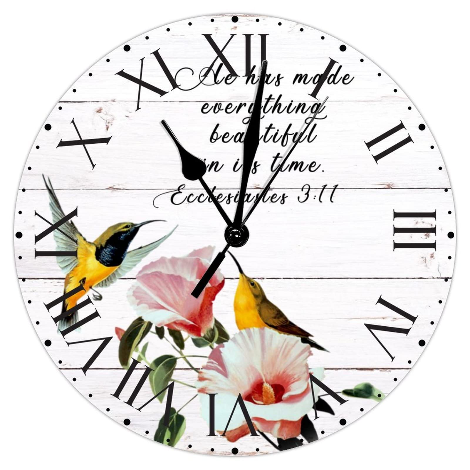 Horloge en PVC He Has Made Everything Beautiful suspendue sans cadre 30,5 cm