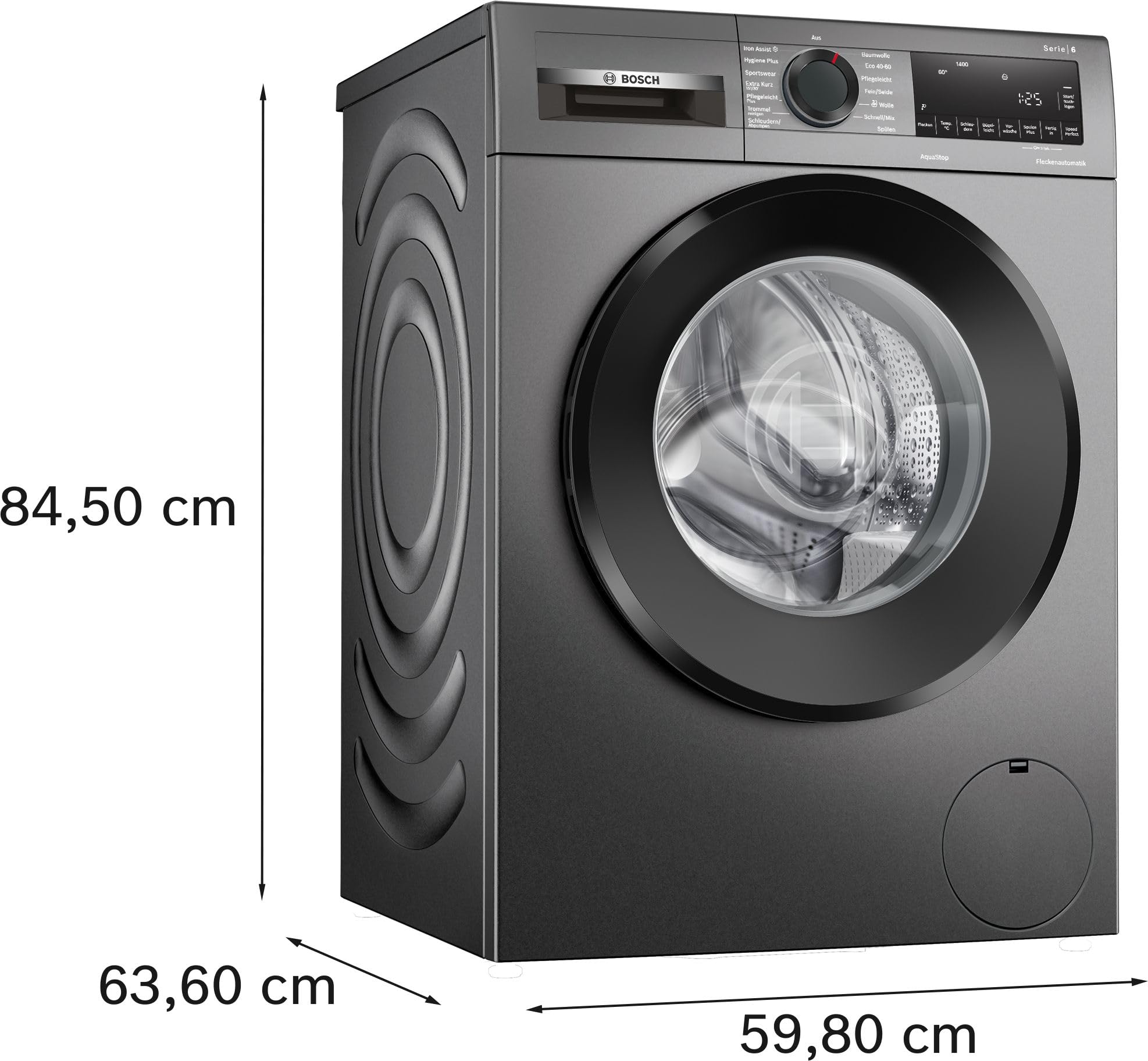 Bosch Serie 6 Waschmaschine 9 kg 1400 UpM Fleckenautomatik WGG244ZR10 | Knitterfalten-Reduzierung mit Iron Assist, Active Water Plus Beladungssensor, Speed Perfect Option, AquaStop Auslaufschutz