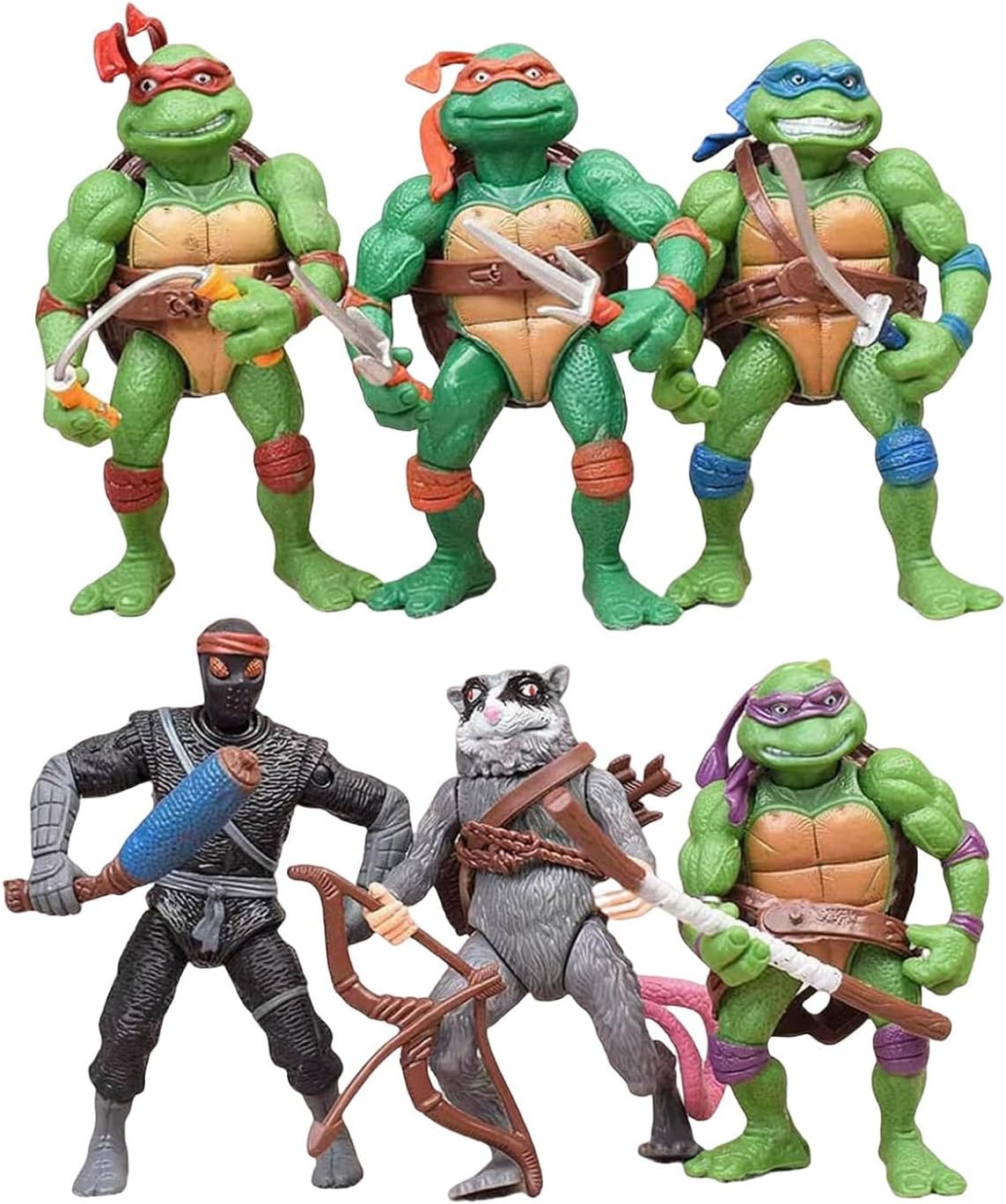 6-Pack Turtle Action Figures 4.7 Figure Toys Birthday Gifts for Kids Friends and Fans