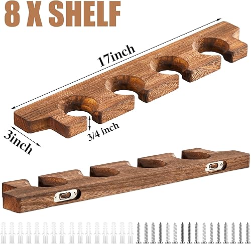 Miniatura 2 de Ripeng Soporte de madera para copas de vino montado en la pared, estante para colgar copas de champán, soporte flotante de madera para cristalería