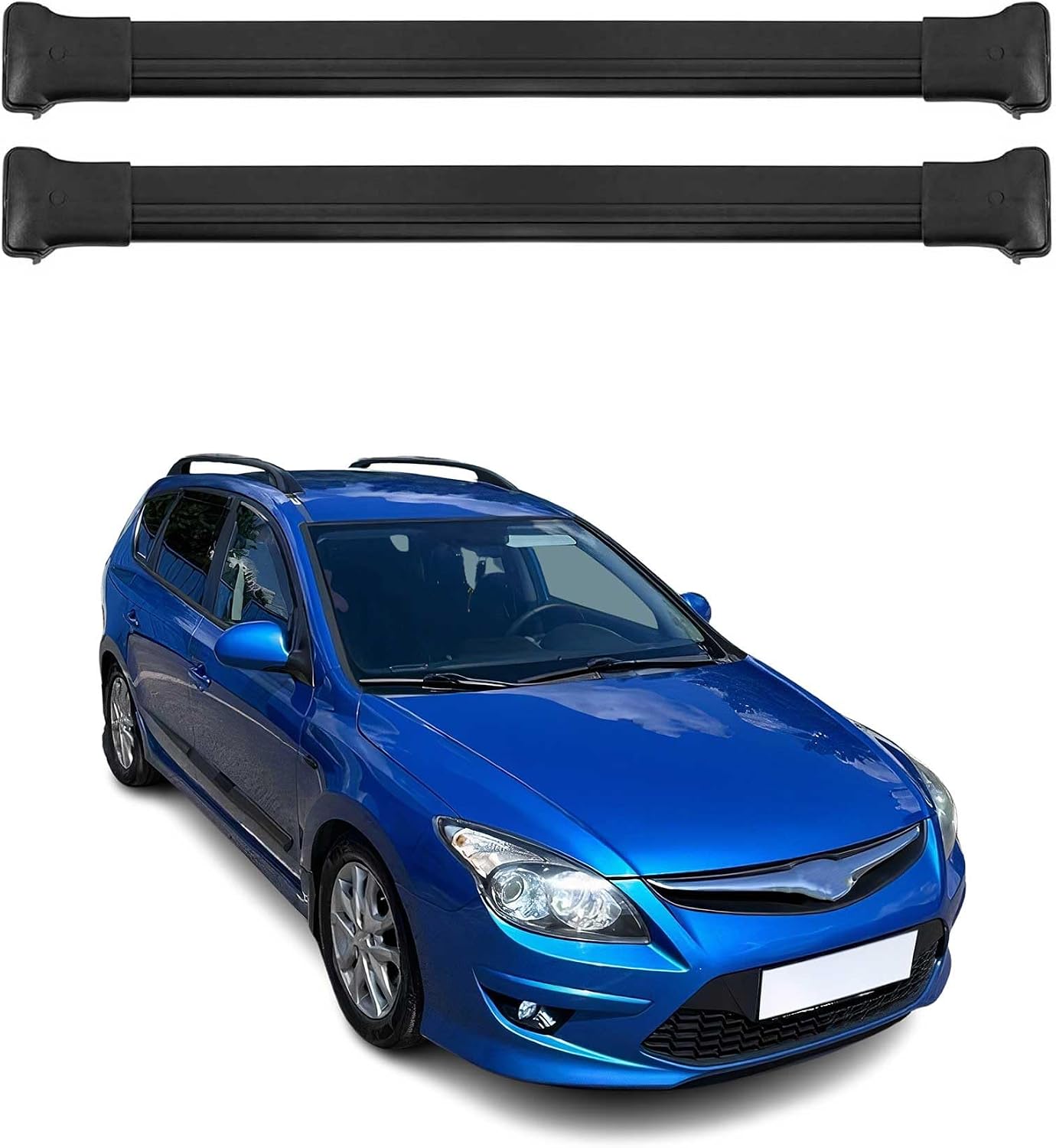 OMAC Roof Rack Cross Bars for Hyundai Elantra Touring 2009-2012 Lockable 165Lbs Aluminium Black 2Pcs fits Cargo Carriers Kayak Canoe Bike Snowboard