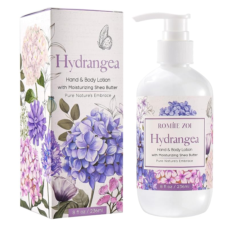 Loção para Mãos e Corpo ROMIIE ZOI com Manteiga de Karité – Hydrangea – 236 mL