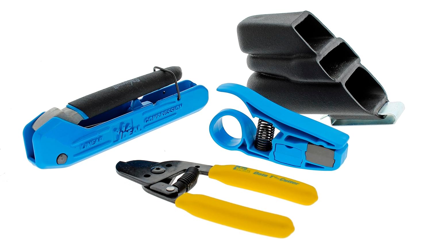 IDEAL Electrical 33-622T LinearX3 Coax Compression Hip Kit for F/BNC/RCA Connectors, Starter Tool Kit w/ 10 F Connector, Cable Stripper, Cutter