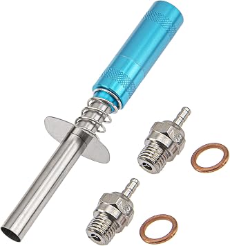 ShareGoo 2Pcs N3 Hot Spark Glow Plugs No.3 & RC Igniter Engine Starter Compatible with Traxxas HPI Redcat HSP 1/8 1/10 RC Nitro Truck Buggy