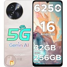 NOTE59PRO SIM-Free Android 16 Smartphone Main Unit, GeminiAI Android Smartphone, 32GB RAM + 256GB ROM, 8 Cores, 6.75-inch, 6250 mAh, Face, Fingerprint Authentication, GPS+GMS+Widevine L1+