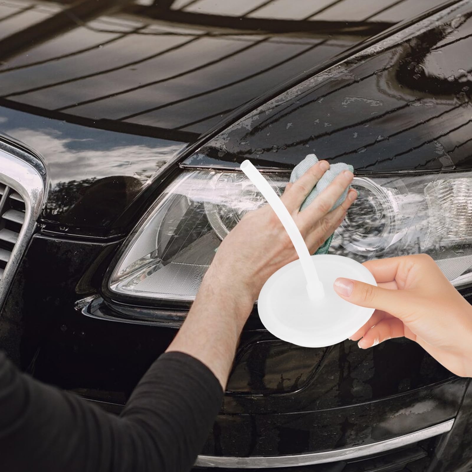 YARNOW Kit de Rénovation de Phares Automobiles Couvercle Blanc en Plastique, Protection Anti-débordement et Revêtement pour Polissage et Restauration