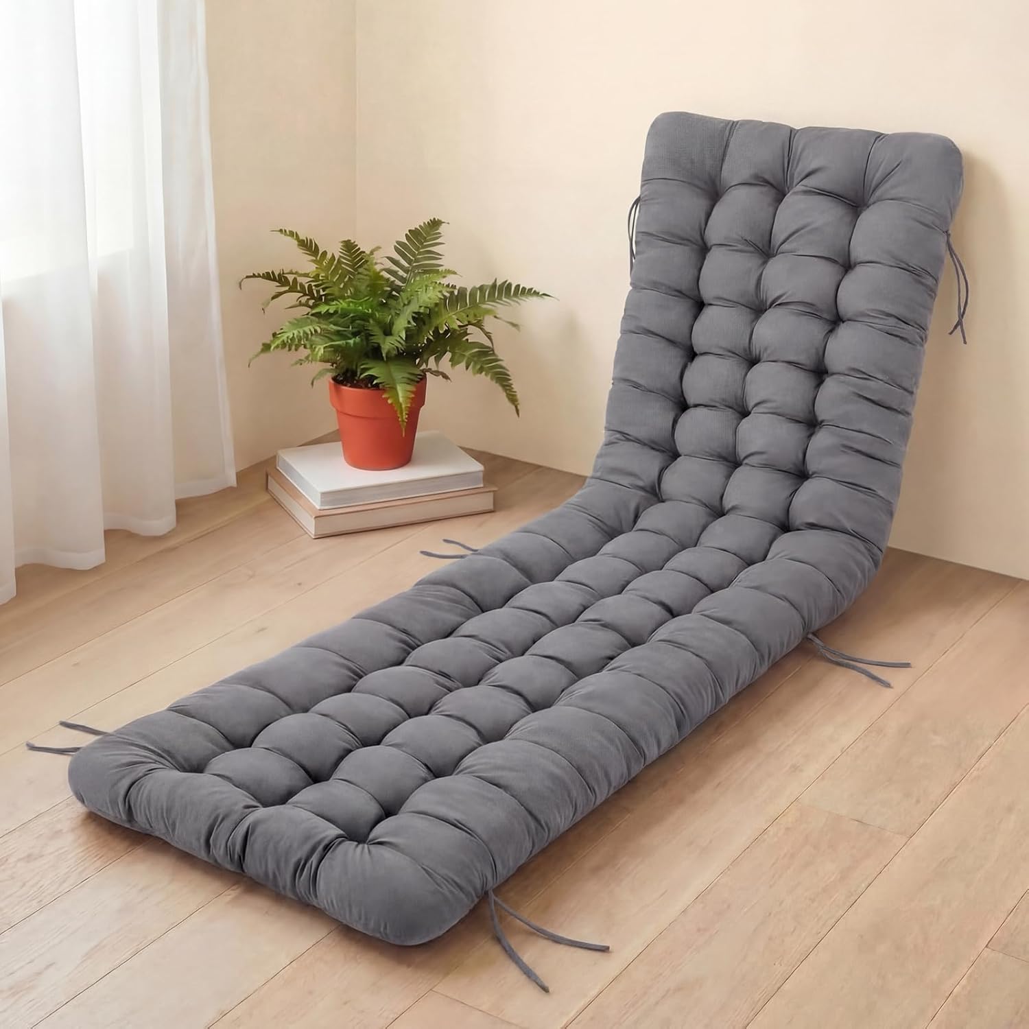 Wenqik Long Floor Cushion Large Floor Cushion with Brushed Cotton 74.8 x 27.5 x 3.15 in Jumbo Lounger Pillow for Outdoor Indoor Bay Window Meditation Yoga Reading Sleeping(Dark Gray)