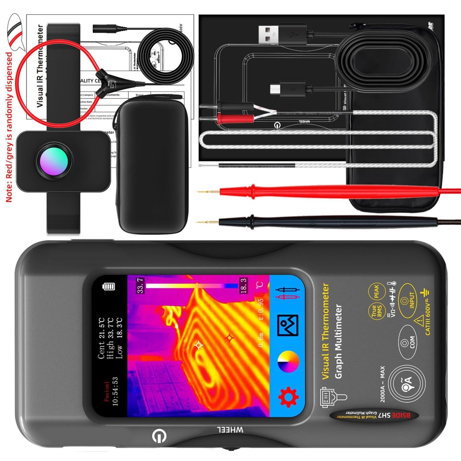 Kaccde D Camera Multimeter For Energy Audits, Maintenance With Ata Storage Truerms Thermal Imaging Meter
