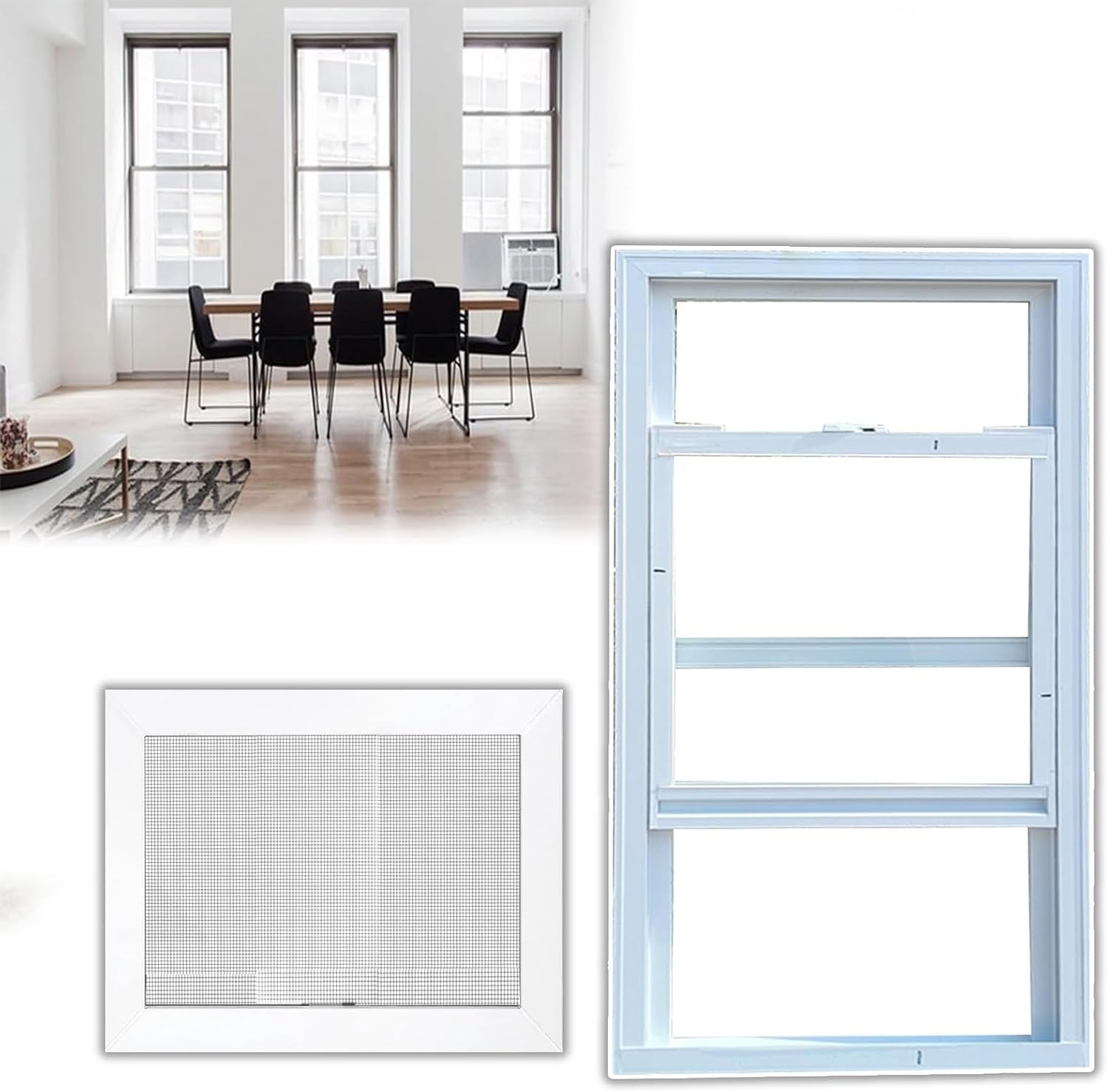 Vertical Venting Window for Basement Bathroom House 14x36in / 36x91cm, White Flush Mount Vertical Sliding Shed Windows, Custom Size, Household Small Window