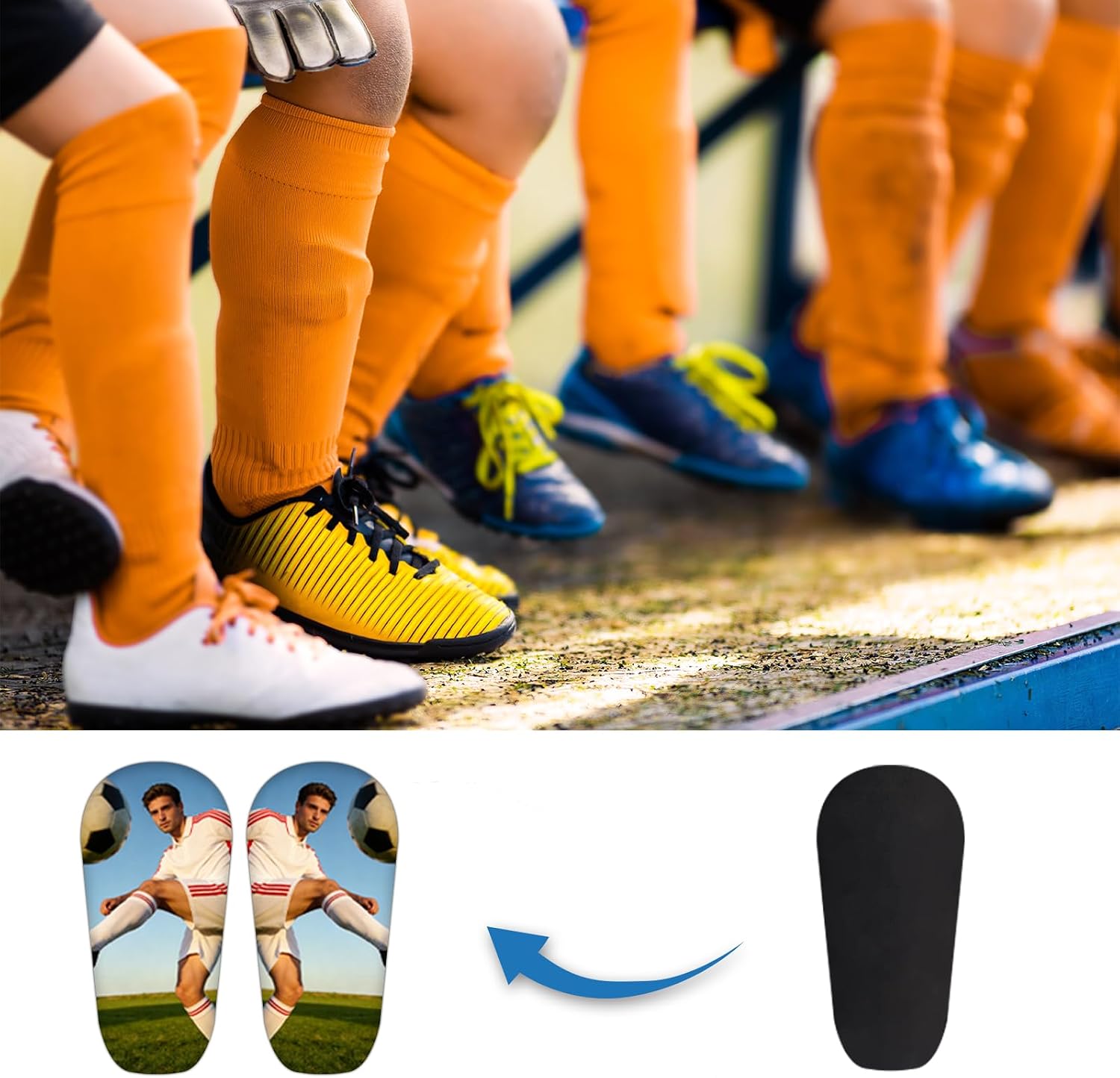 Custom Carbon Fiber Soccer Shin Guards with Photo Name Mini Soccer Shin Guards Personalized Shin Pads Soccer for Men Youth Adults Players