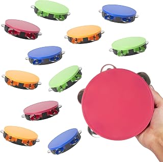 Windy City Novelties 12-Pack Neon Party Tambourines | 5 1/2" Musical Toys & Noisemakers for Kids & Adults | Perfect for Neon Parties, Events, & Celebrations